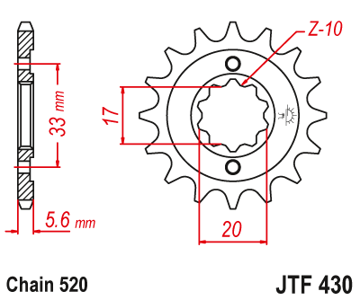 Звезда ведущая (13 зуб.) RK C4488-13 (Аналог: JTF430.13) для мотоциклов Kawasaki, Honda