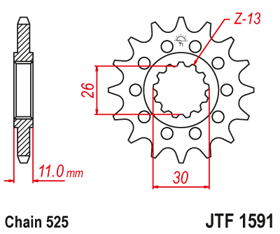 Звезда ведущая (16 зуб.) RK C5042-16 (Аналог: JTF1591.16) для мотоциклов Yamaha