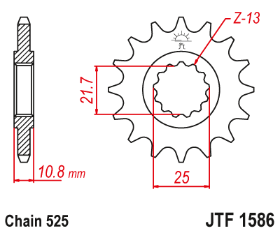 Звезда ведущая (16 зуб.) RK C5044-16 (Аналог: JTF1586.16) для мотоциклов Yamaha