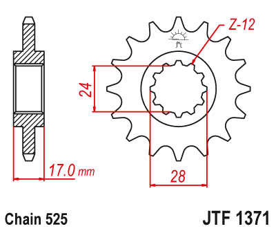 Звезда ведущая (15 зуб.) RK C5054-15 (Аналог: JTF1371.15) для мотоциклов Honda