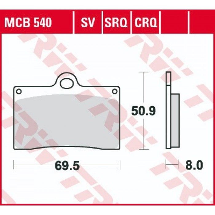 Тормозные колодки передние TRW MCB540SV для KTM, Honda, Gas Gas, Yamaha (Sinter Street SV)