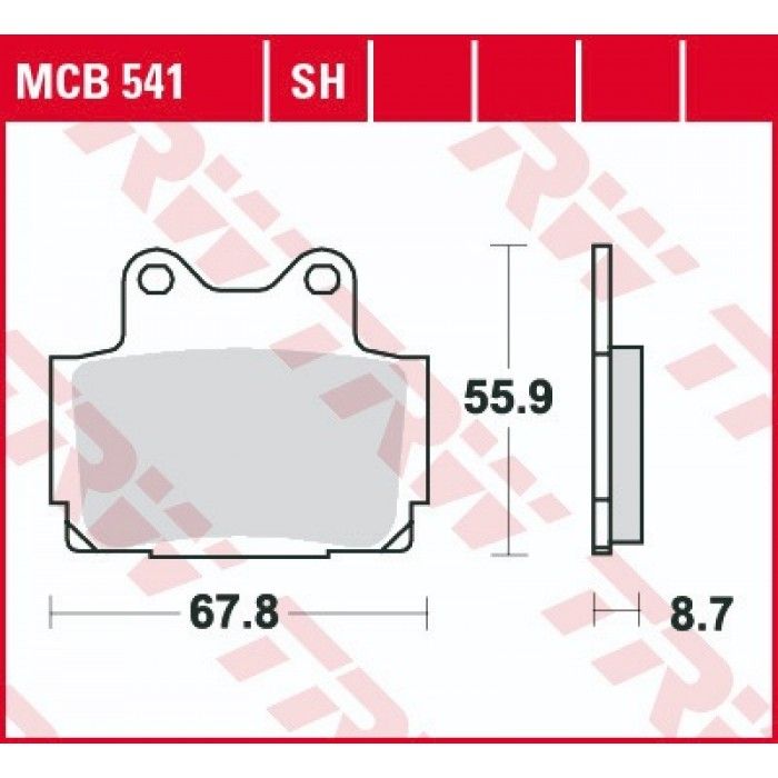 Тормозные колодки передние/задние TRW MCB541 для Yamaha (Organic Allround)