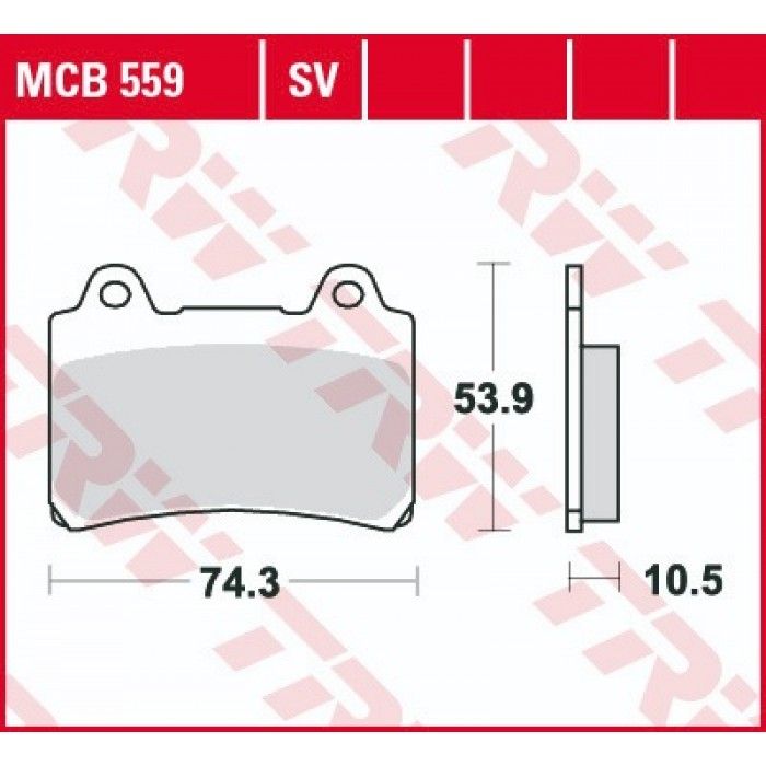Тормозные колодки передние/задние TRW MCB559 для Yamaha (Organic Allround)