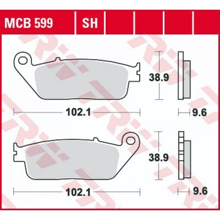 Тормозные колодки передние/задние TRW MCB599SH для Honda, Indian (Sinter Street SH)