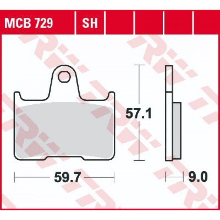 Тормозные колодки задние TRW MCB729SH для Suzuki (Sinter Street SH) 69100-40820, 69100-40840