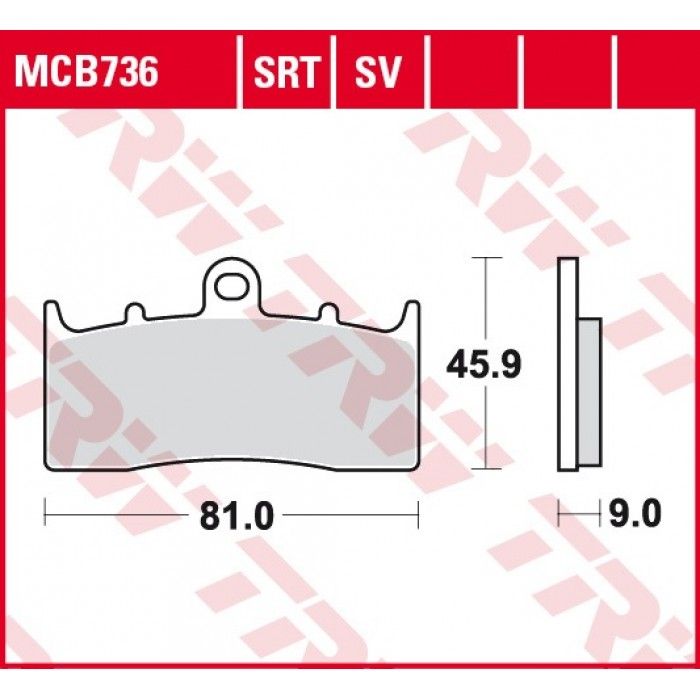 Тормозные колодки передние TRW MCB736SV для BMW (Sinter Street SV)