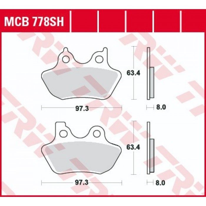 Тормозные колодки задние TRW MCB778SH для Harley-Davidson (Sinter Street SH)