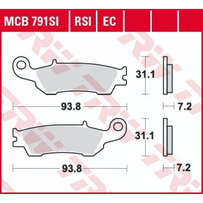 Тормозные колодки передние TRW MCB791SI для Yamaha (Sinter Offroad) 5MV-W0045-00-00, 5MV-W0045-01-00