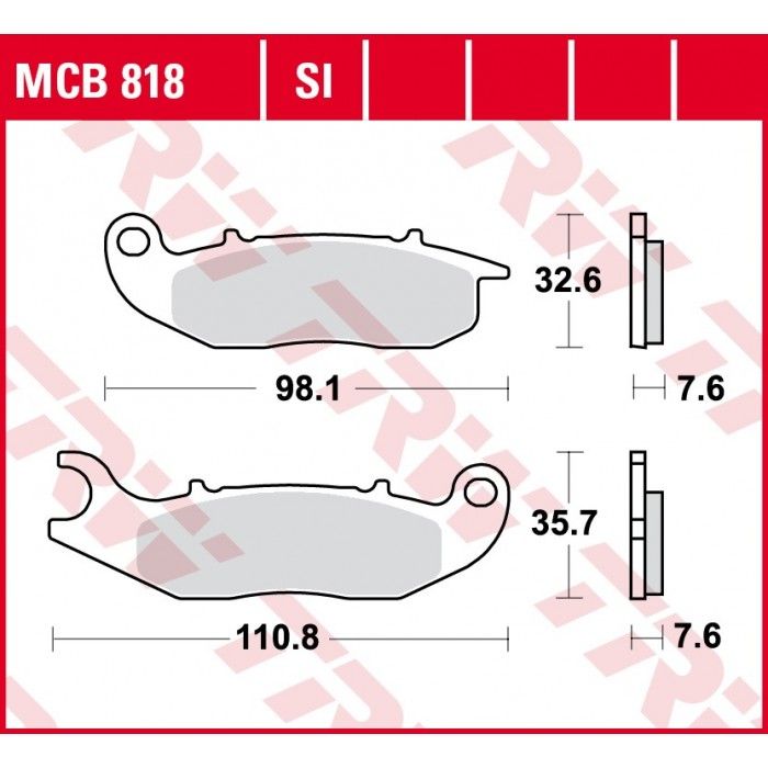 Тормозные колодки передние TRW MCB818SI для Honda, Gas Gas (Sinter Offroad)
