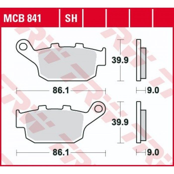 Тормозные колодки задние TRW MCB841SH для (Sinter Street SH)