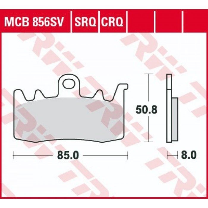 Тормозные колодки передние TRW MCB856SV для Ducati, BMW (Sinter Street SV)