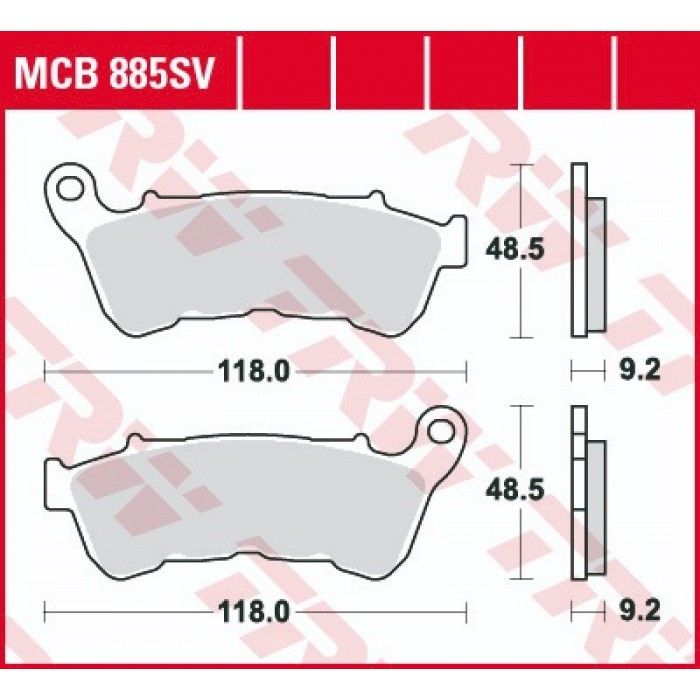 Тормозные колодки передние TRW MCB885SV для Harley-Davidson (Sinter Street SV)